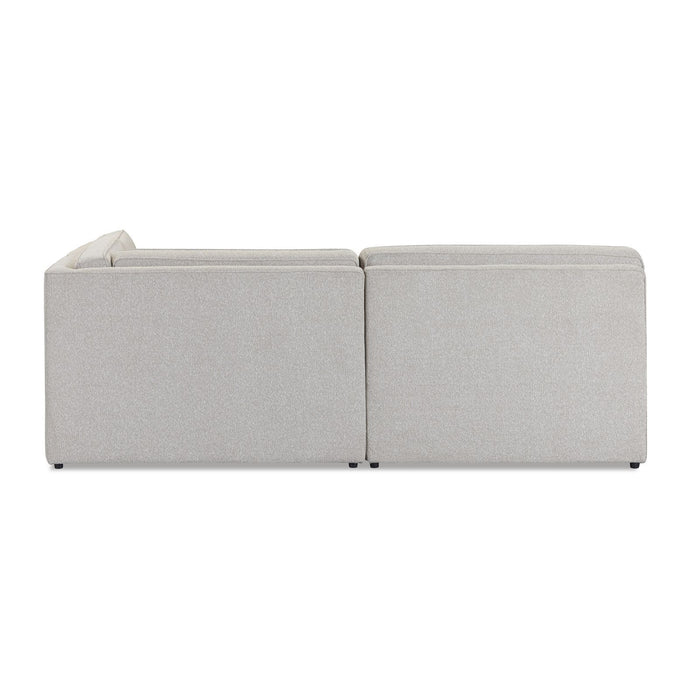 Yvette - 3-Piece Performance Boucle L-Sectional - Warm Gray
