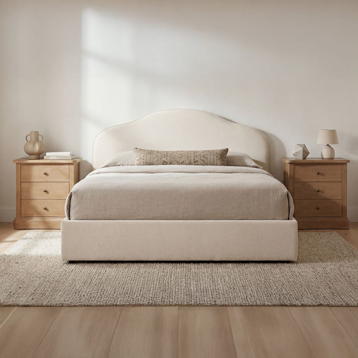 Maggie - King Storage Bed - Cream