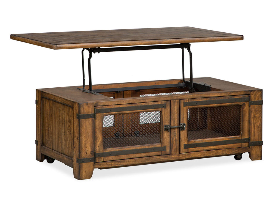 Chesterfield - Top Storage Cocktail Table With Casters - Farmhouse Timber
