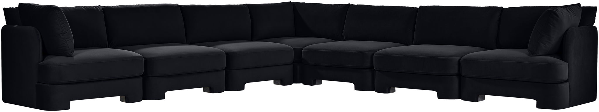 Hammond - Velvet Performance Fabric Upholstered 7 Piece Corner Sectional