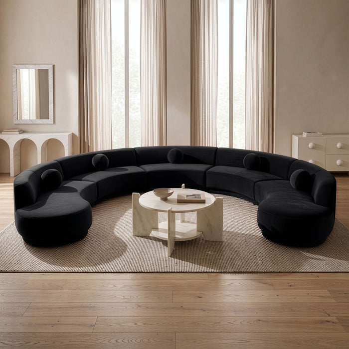 Avra - 192" Velvet Performance Fabric Upholstered Sectional