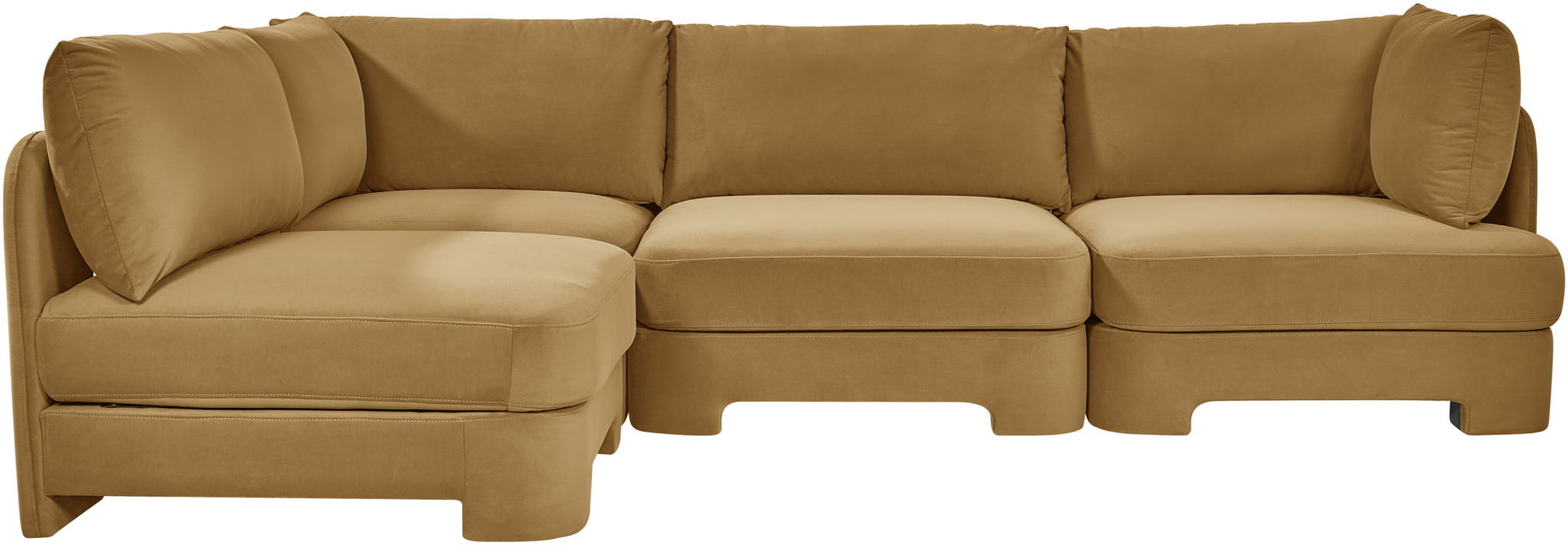 Hammond - Velvet Performance Fabric Upholstered 4 Piece Armless Sectional