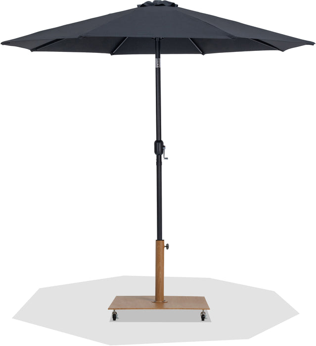 Fiji - Aluminum Patio Umbrella With Square Teak And Black Base