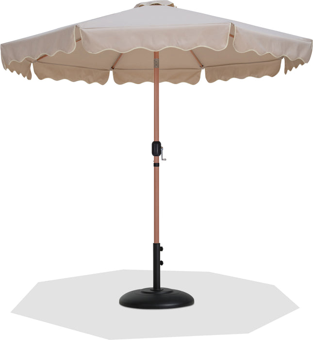 brown patio umbrella stand Amalfi Fabric with Piping / Aluminum Patio Umbrella with Base Sets