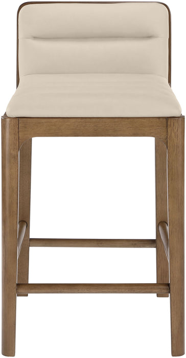 Ellis - Vegan Leather Upholstered Counter Stool (Set of 2) - Brown Base