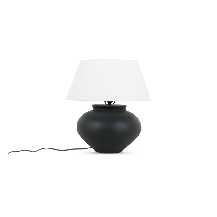 Olia - Table Lamp - Dark Brown / White