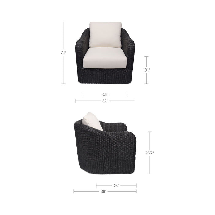 Bodhi - Outdoor Swivel Accent Chair - Charcoal / Gray