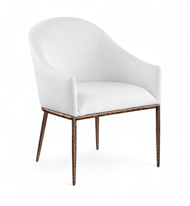 Ferro - Upholstered Dining Arm Chair With Brushed Bronze Legs
