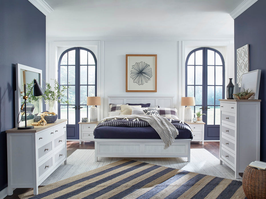 Windmill Harbour - Portrait Mirror - White Whisp And Sand