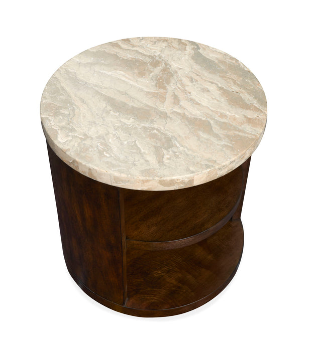 McPherson - Round End Table - Burnt Umber