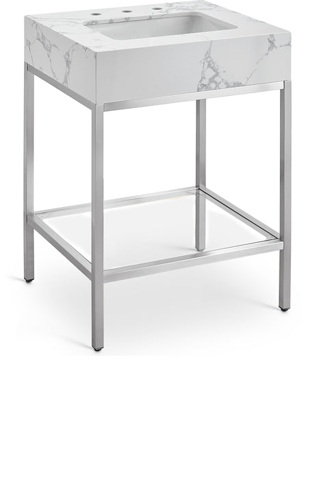 Marmo - Engineered Marble Bathroom Vanity With Chrome Base