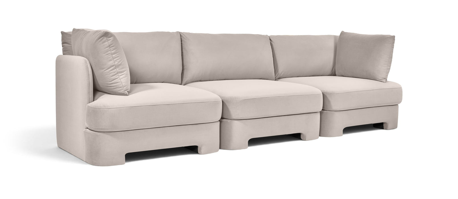 Hammond - Velvet Performance Fabric Upholstered 3 Piece Sofa