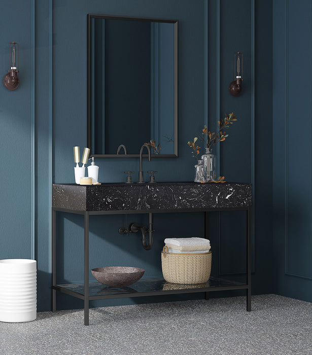 Marmo - Engineered Marble Bathroom Vanity With Black Base