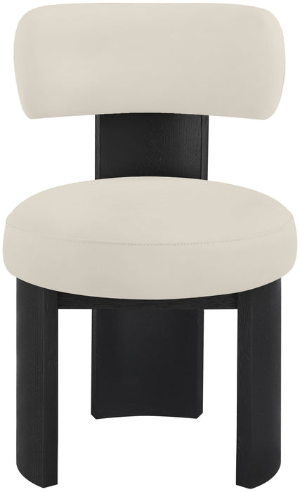 Atelier - Vegan Leather Upholstered Dining Chair (Set of 2) - Taupe / Painted Black