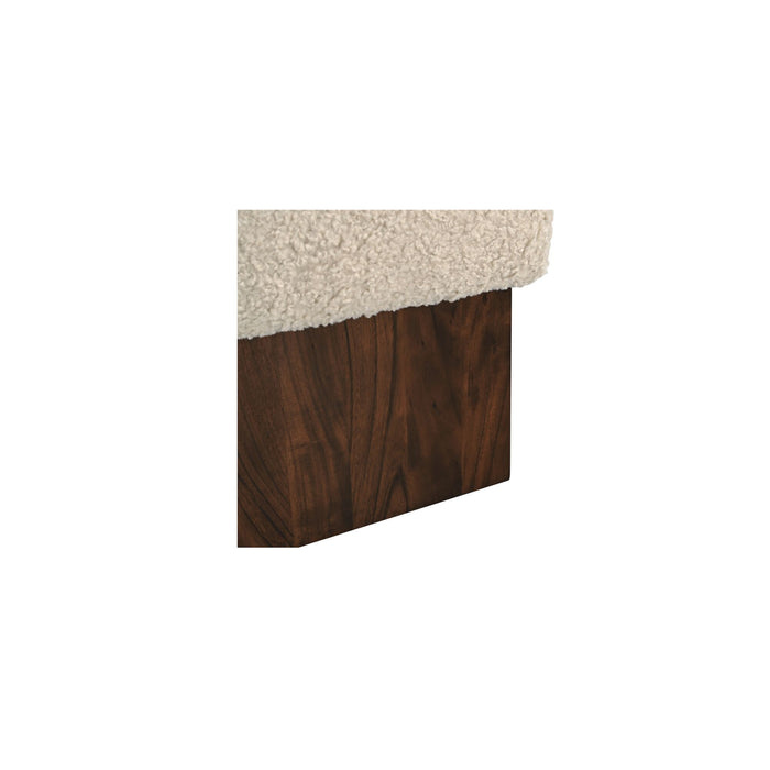 Serge - Ottoman Faux Shearling - Cream / White / Dark Brown