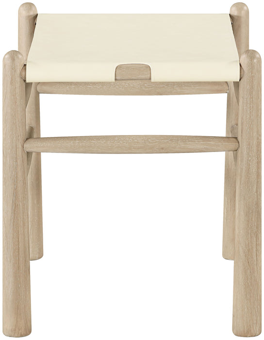 Santos - Faux Leather Upholstered Bench - Natural Frame