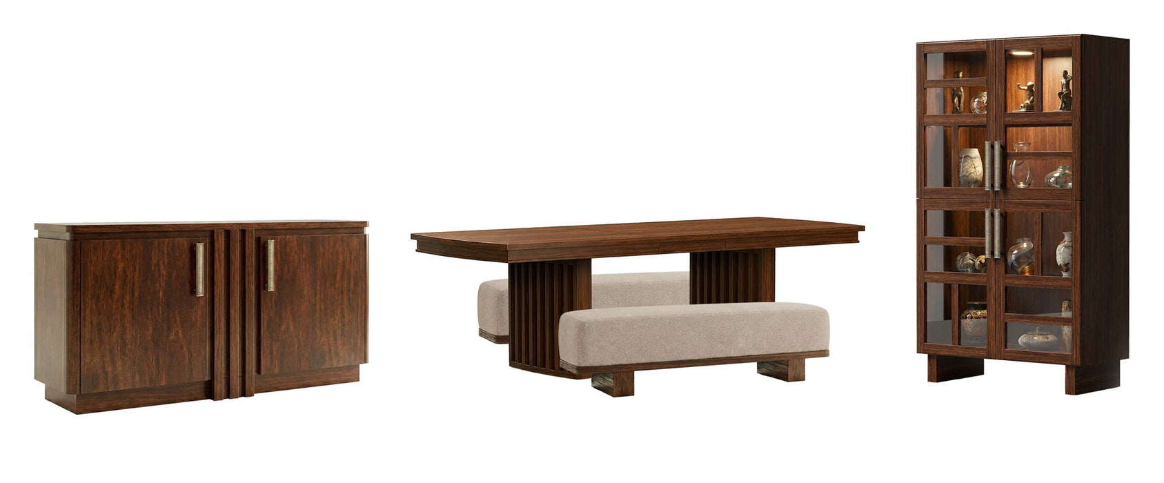 Reena - Extendable Trestle Dining Table Set