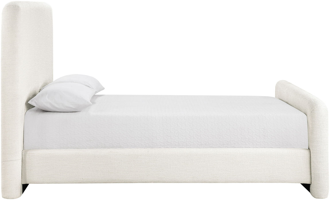 Fira - Linen Textured Fabric Upholstered Bed