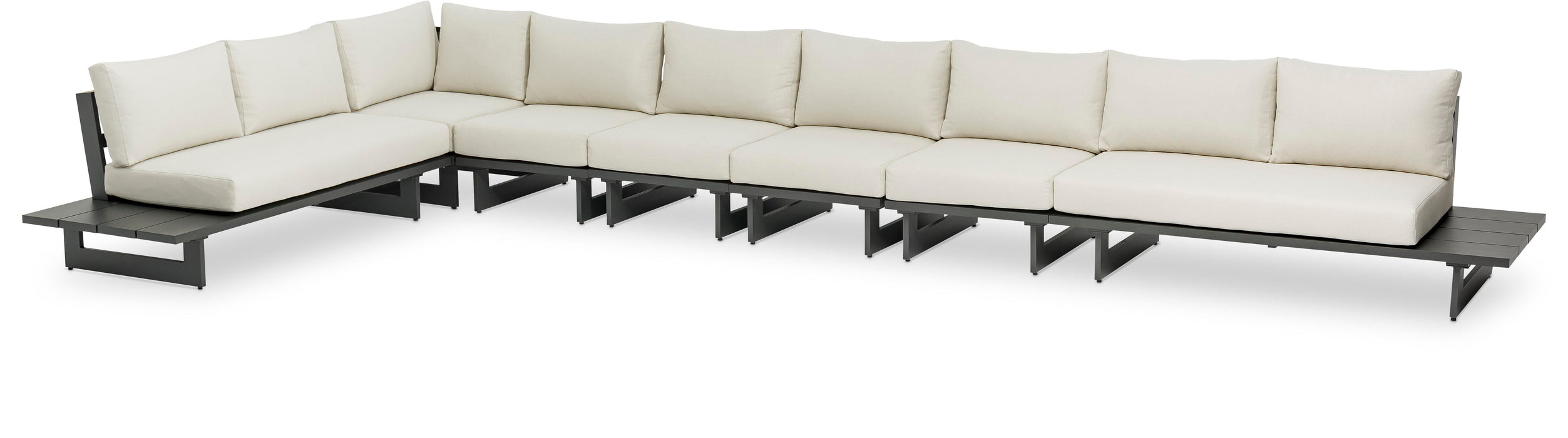 Maldives - 7 Piece Water Resistant Outdoor Patio Modular Sectional With Gray Base