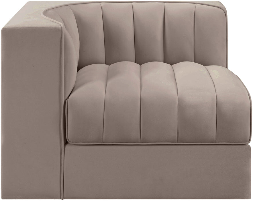 Rummi - Velvet Performance Fabric Upholstered Modular Corner Chair