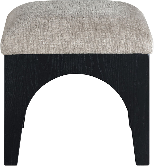 Lawson - Chenille Fabric Ottoman - Black Base