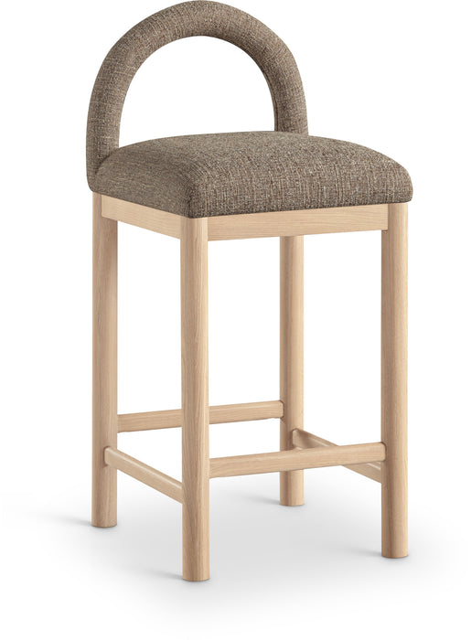 Conrad - Linen Counter Stool With Natural Legs