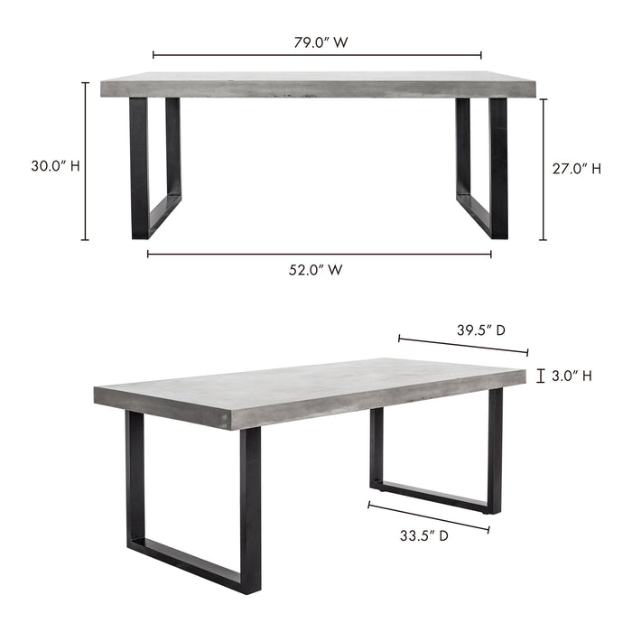 Jedrik - Large Outdoor Dining Table - Cement