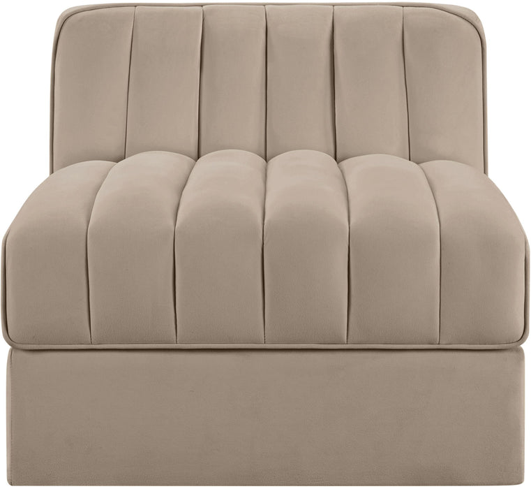Rummi - Velvet Performance Fabric Upholstered Modular Armless Chair