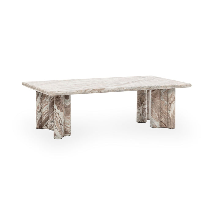Bowman - Marble Rectangular Coffee Table - Rusty Gray