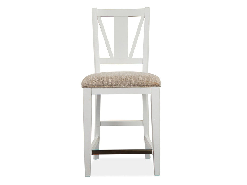 Heron Cove - Counter Chair With Upholstered Seat (Set of 2) - Chalk White