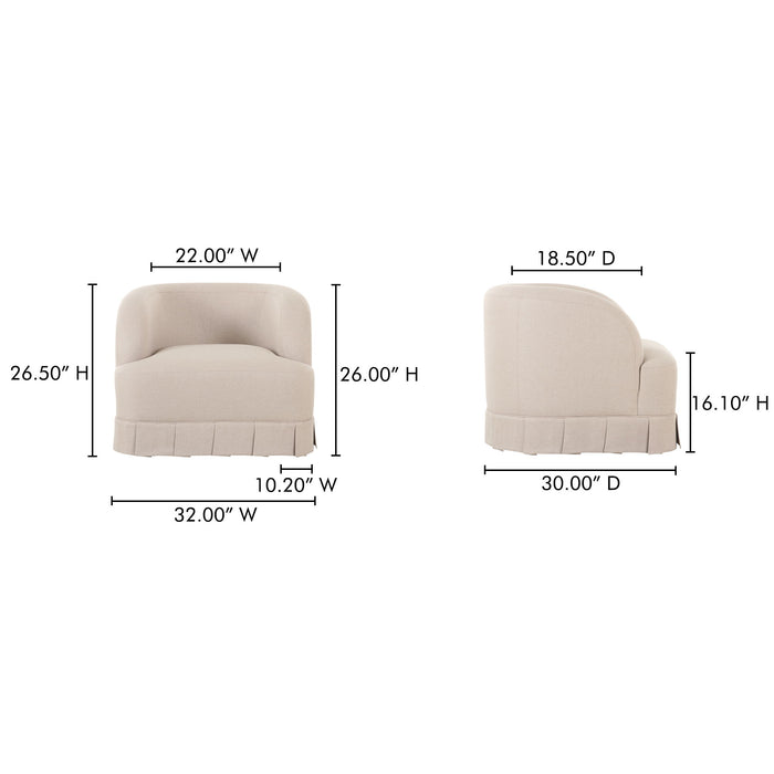 Maren - Swivel Chair - Beige