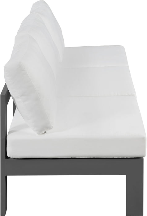 Nizuc - Outdoor Patio 3 Seat Armless Modular Sofa With Gray Frame