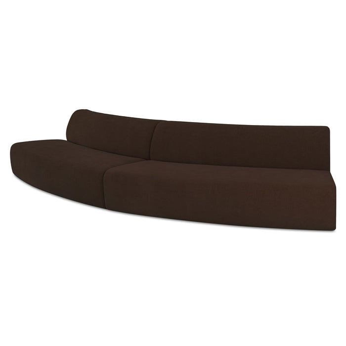 Naomi - 2 Piece Convex Modular Sectional - Dark Brown