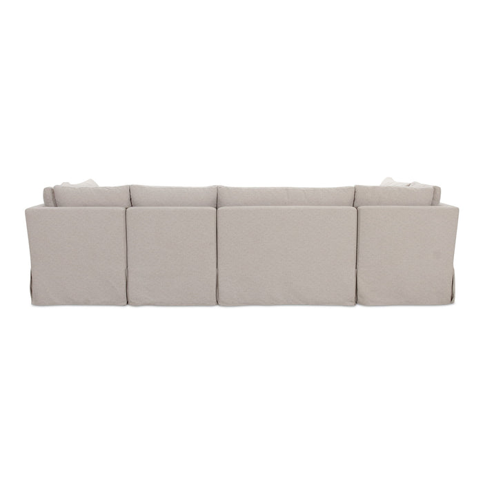 Fable - 6 Piece Slipcover Dining Banquette U-Shape - Beige