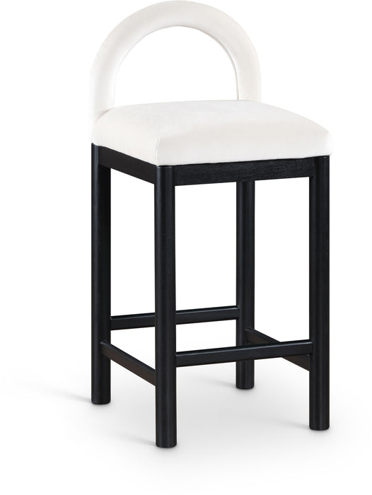Conrad - Velvet Counter Stool With Black Legs
