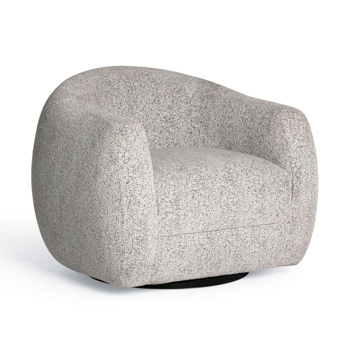 Judy - Woven Fabric Swivel Chair - Black / White