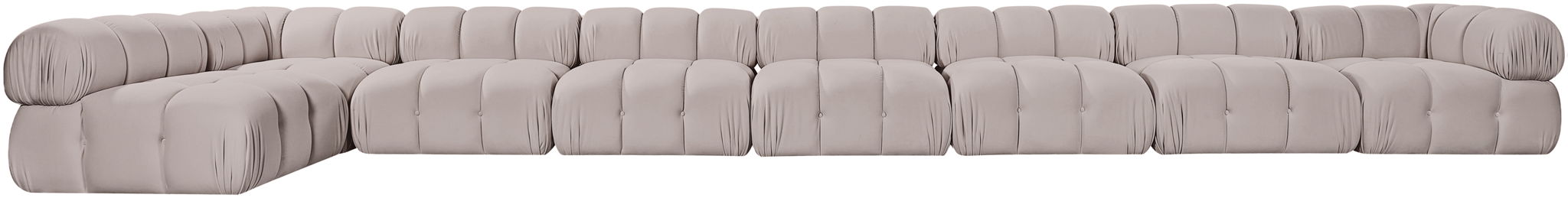 Orin - Velvet Performance Fabric Upholstered 8 Piece L-Shaped Sectional