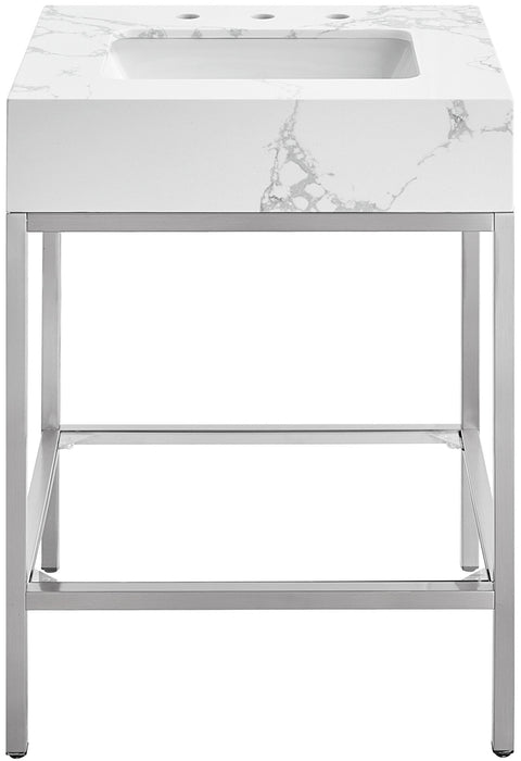 Marmo - Engineered Marble Bathroom Vanity With Chrome Base