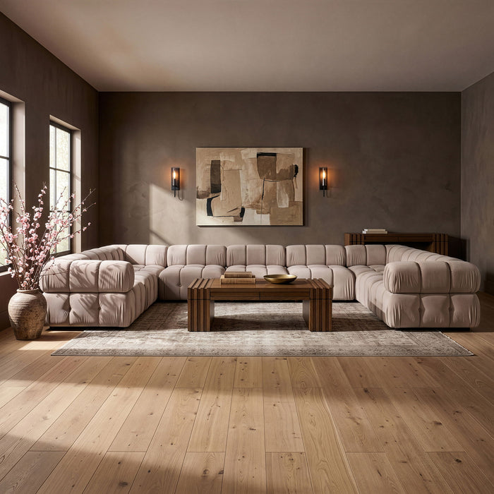 Orin - Velvet Performance Fabric Upholstered 9 Piece Sectional