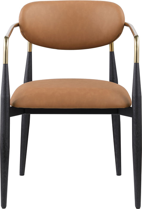Ronda - Vegan Leather Upholstered Dining Arm Chair - Black Legs