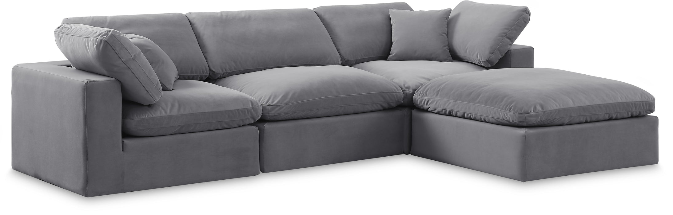 Comfy - 4 Piece Velvet Modular Sectional With Chaise