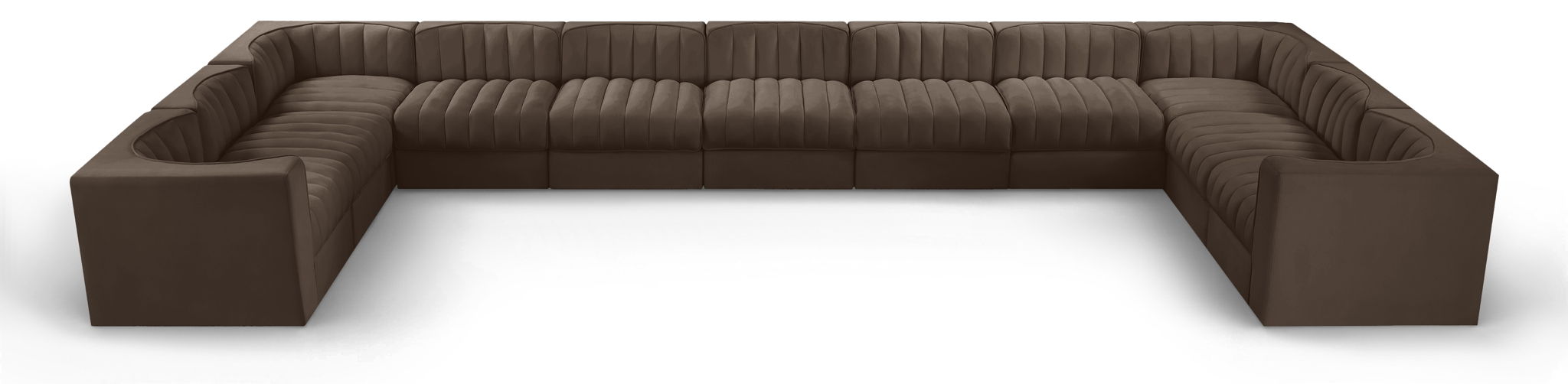 Rummi - Velvet Performance Fabric Upholstered 11 Piece Modular Sectional
