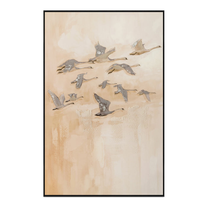 Unison - Framed Painting - Beige