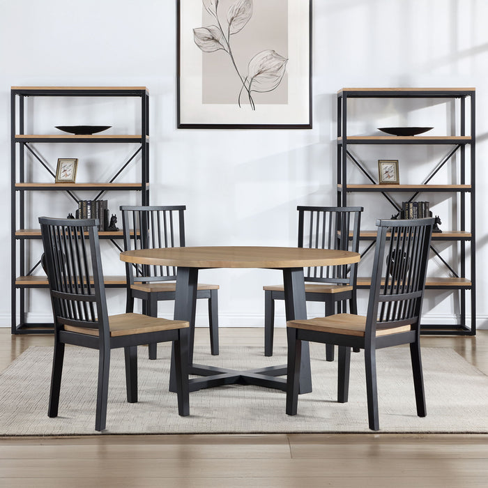 Magnolia - Round Dining Set With Two Tone Table