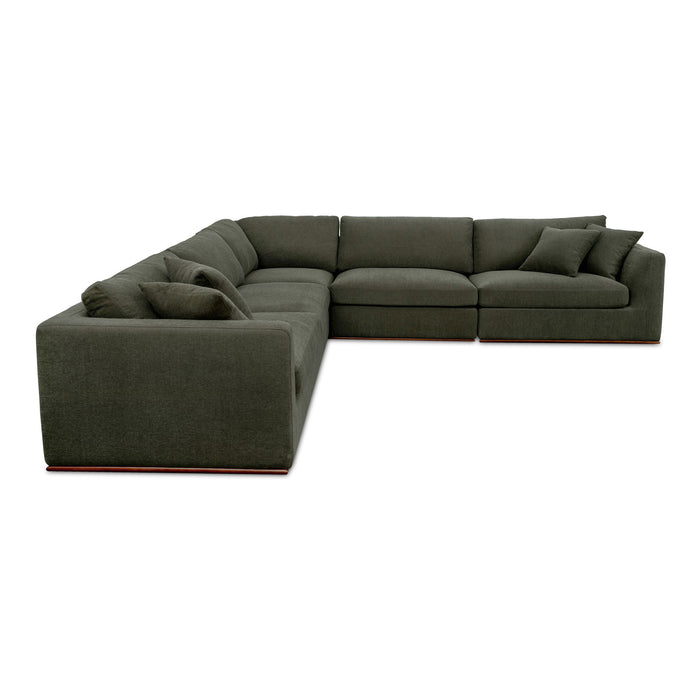 Rue - Classic L Modular Sectional - Dark Green
