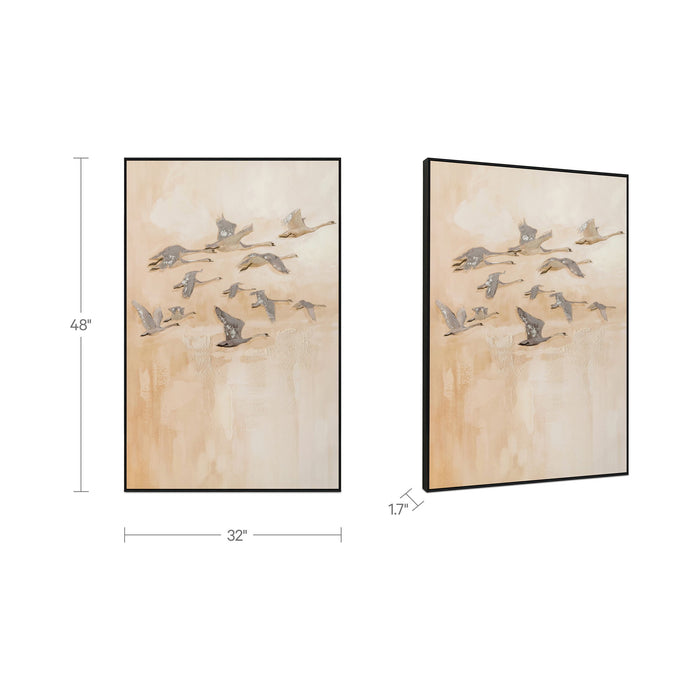 Unison - Framed Painting - Beige