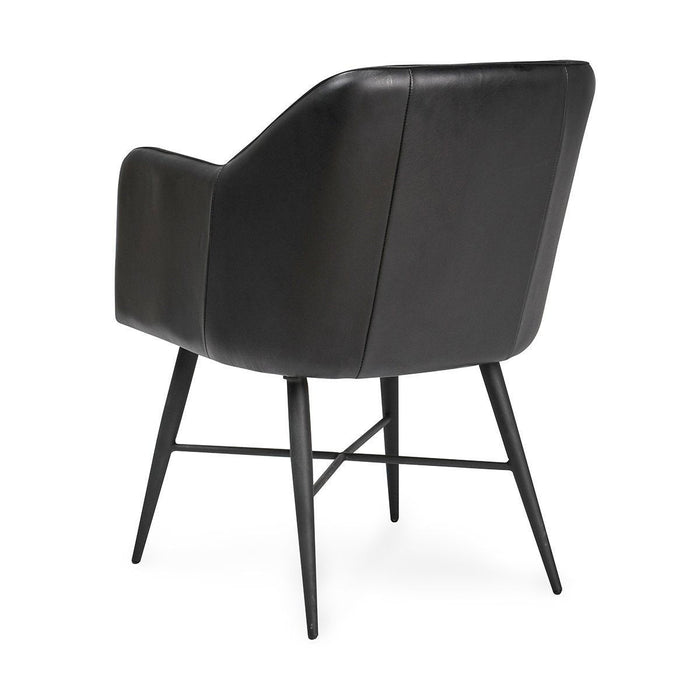 Leon - Leather Dining Chair - Midnight Raven