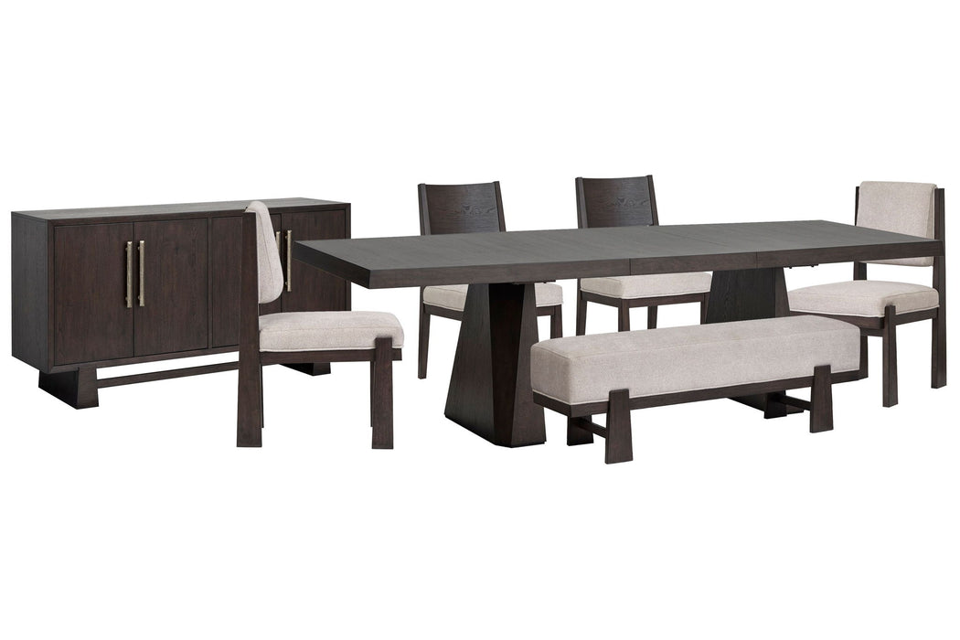 Tauren - 7 Piece Extendable Double Pedestal Dining Table Set