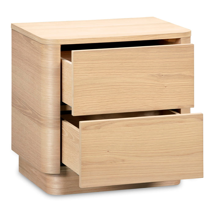 Round Off - Tall Nightstand - Light Brown / Oak