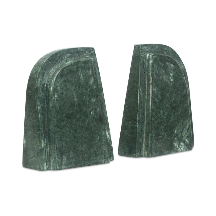Zane - Marble Bookends (Set of 2) - Green